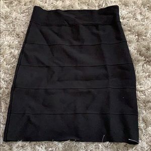 Black bandage mini skirt